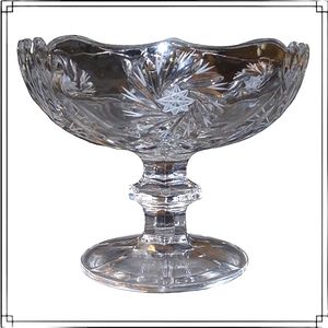 Vintage Indiana Glass Crystal Pedestal Bowl